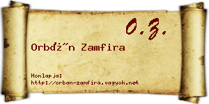 Orbán Zamfira névjegykártya
